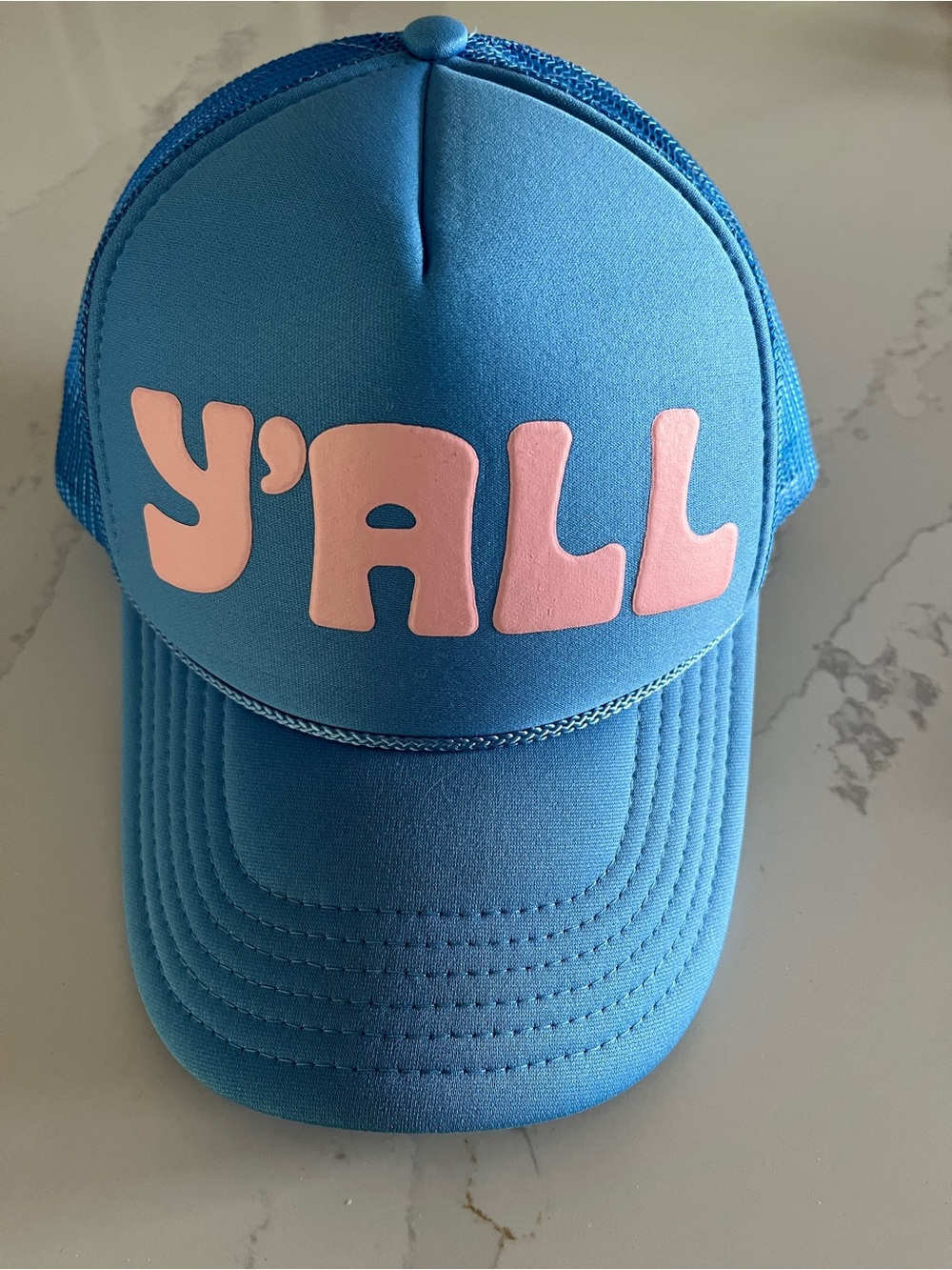 ANTHROPOLOGIE ~ TRUCKER HAT “ASCOT + HART” Y’ALL *COLOR: SKY BLUE NWT $42.00 O/S